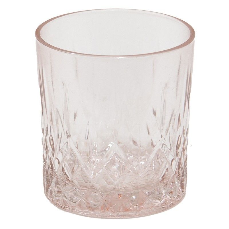 Růžová nápojová sklenička Water Pink - Ø 8*9 cm / 300 ml Clayre & Eef - LaHome - vintage dekorace
