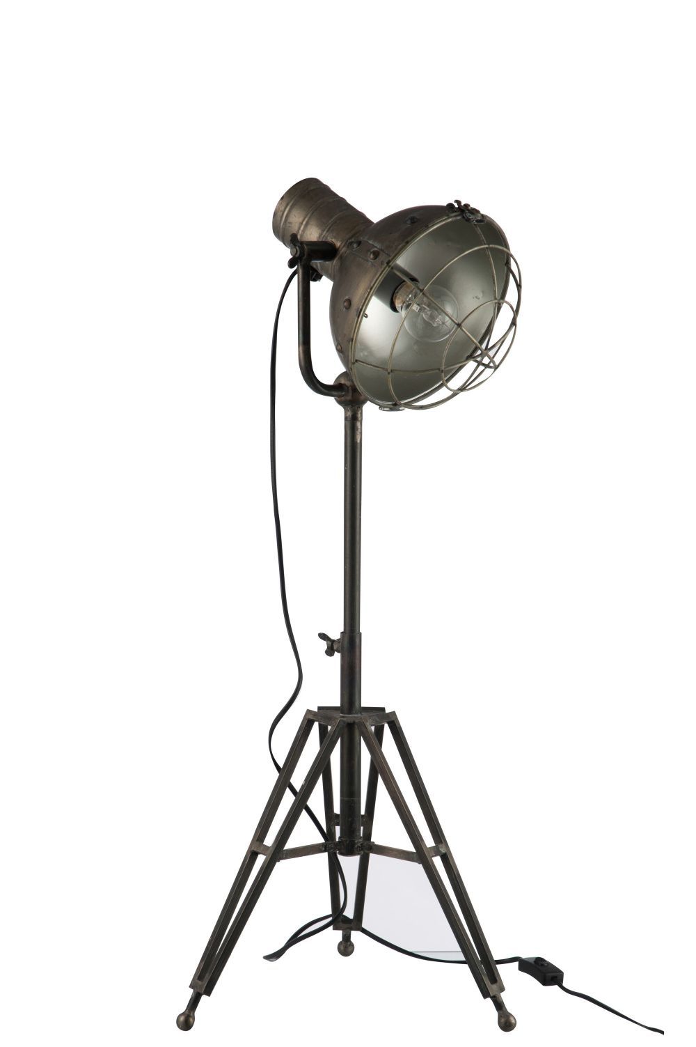 Stojací lampa kulatá v kovově šedé barvě - 35*30*93 cm J-Line by Jolipa - LaHome - vintage dekorace