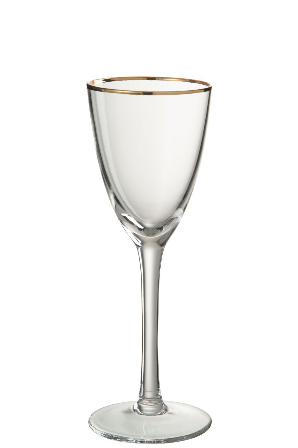 Sklenička na bílé víno se zlatým okrajem - 8*8*22 cm J-Line by Jolipa - LaHome - vintage dekorace