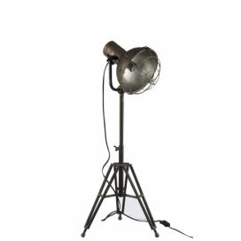 Stojací lampa kulatá v kovově šedé barvě - 35*30*93 cm J-Line by Jolipa