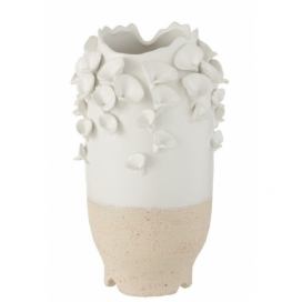 Keramická váza s květy sasanky Anemone - Ø22*38 cm J-Line by Jolipa
