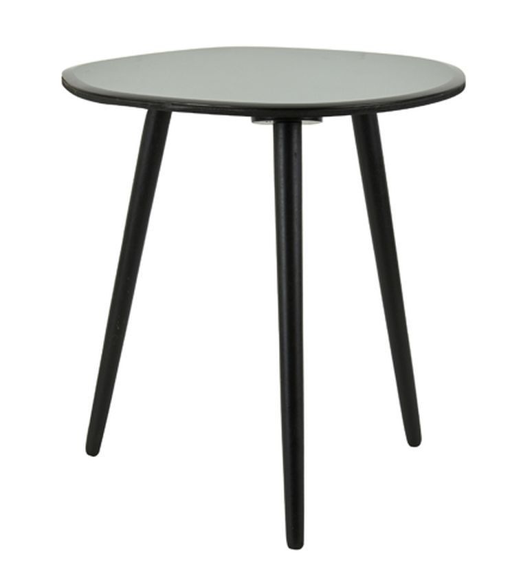 Černý dřevěný odkládací stolek se zelenou skleněnou deskou Divo- 54*45*48 cm Light & Living - LaHome - vintage dekorace