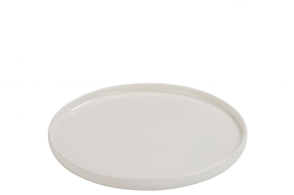 Bílý dezertní talířek Ruby - 23,4*23,4*1,6 cm J-Line by Jolipa - LaHome - vintage dekorace