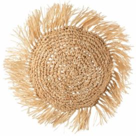 Dekorační kulatý polštářek z přírodní trávy Raffia natural - 45*15*45 cm J-Line by Jolipa LaHome - vintage dekorace