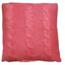 Malinovo růžový pletený polštář Lodge Raspberry - 60*60cm Colmore by Diga