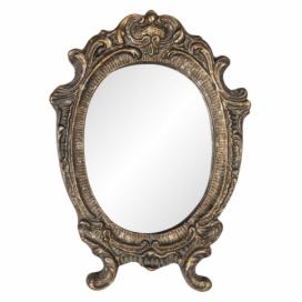 Oválné zrcadlo ve zlatém rámu ve vintage stylu s patinou - 9*1*12 cm Clayre & Eef LaHome - vintage dekorace