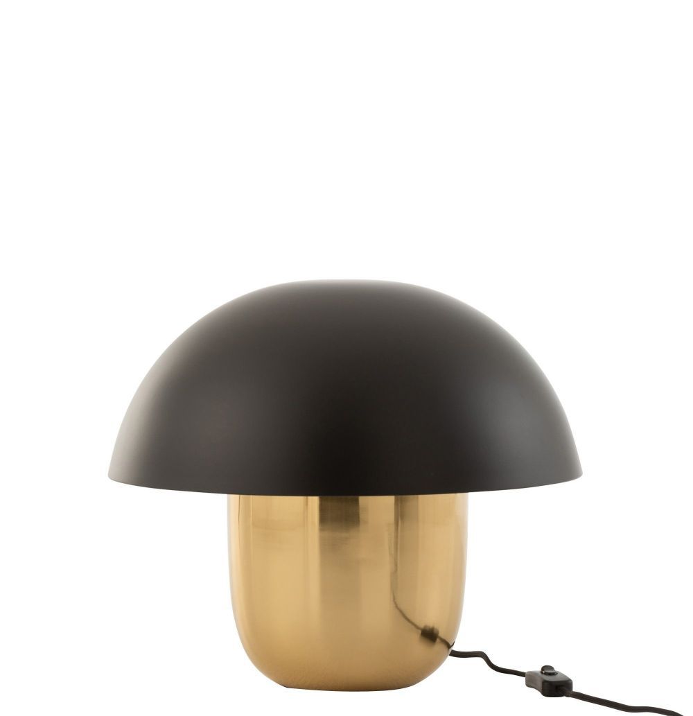 Černo-zlatá kovová stolní lampa Mushroom Large - Ø 50*45cm J-Line by Jolipa - LaHome - vintage dekorace