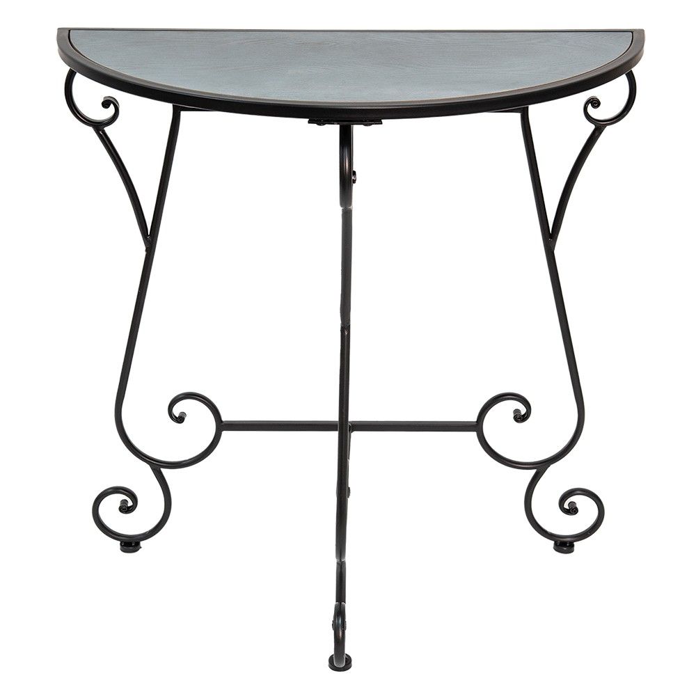 Černý kovový odkládací stolek Fienn - 76*36*79 cm Clayre & Eef - LaHome - vintage dekorace