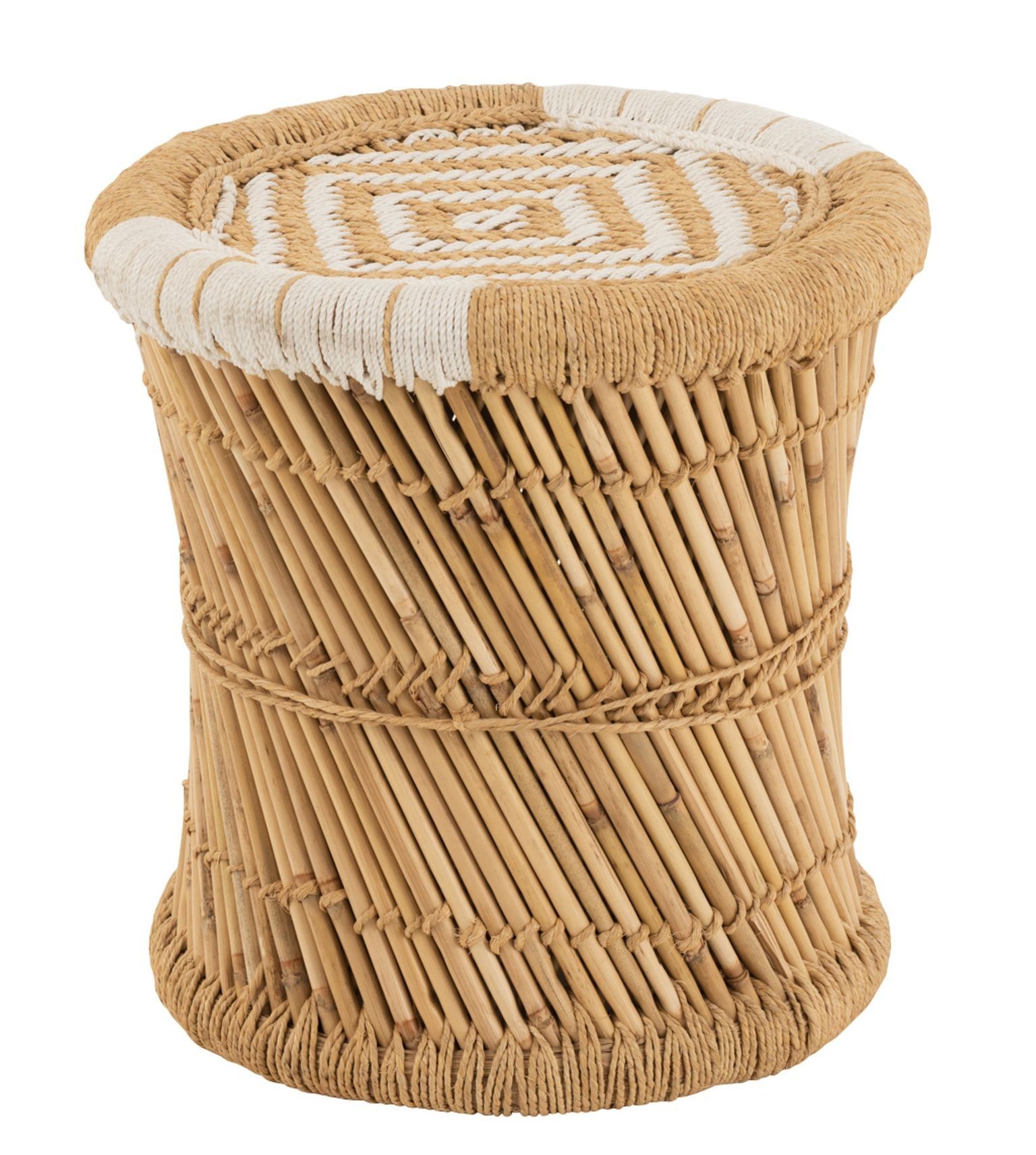 Přírodní bambusový odkládací stolek Stool Bamboo - Ø40*41cm J-Line by Jolipa - LaHome - vintage dekorace