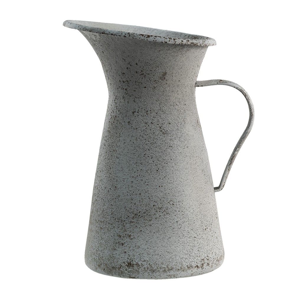 Šedý antik dekorativní kovový džbán - 15*15*27 cm Clayre & Eef - LaHome - vintage dekorace