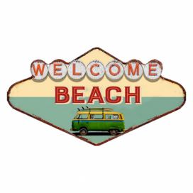 Kovová nástěnná cedule Welcome Beach - 49*1*27 cm Clayre & Eef