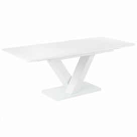 Rozkládací jídelní stůl 160/200 x 90 cm bílý SALTUM