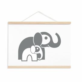 Pieris design Dětský plakát - slonice s mládětem