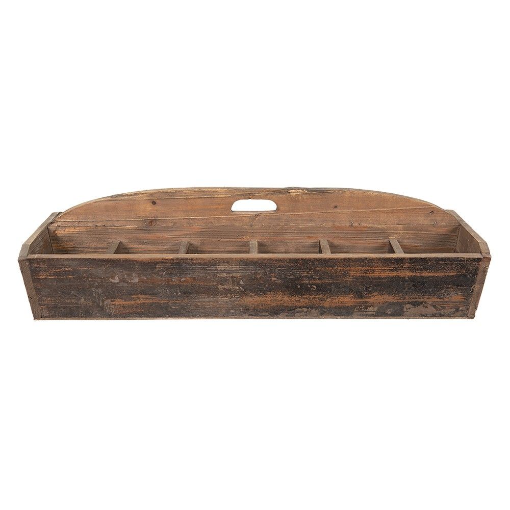 Dřevěný antik dekorační box s držadlem na přenášení  - 89*32*23 cm Clayre & Eef - LaHome - vintage dekorace
