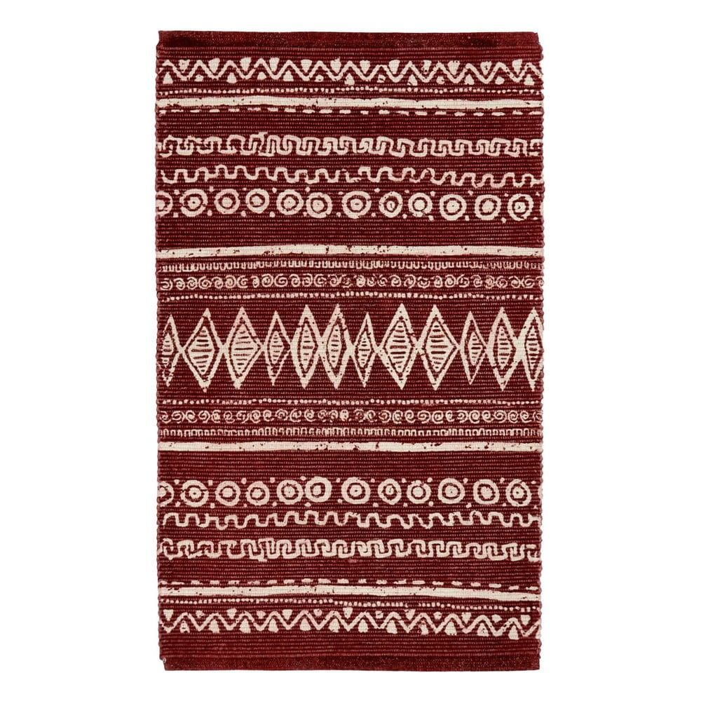 Červeno-bílý bavlněný koberec Webtappeti Ethnic, 55 x 180 cm - Bonami.cz