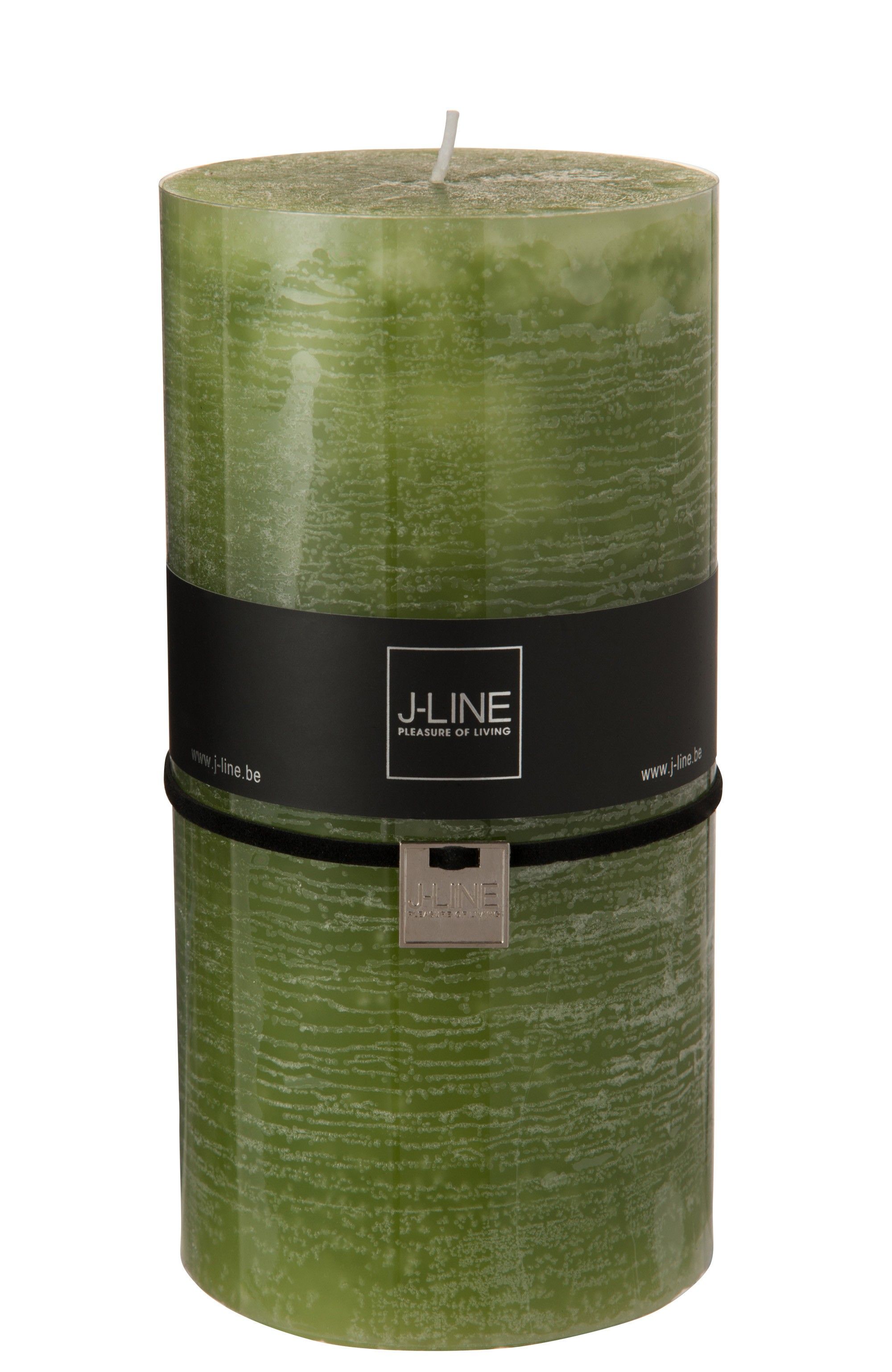 Oválná zelená svíčka XXL - 10*10*20 cm J-Line by Jolipa - LaHome - vintage dekorace