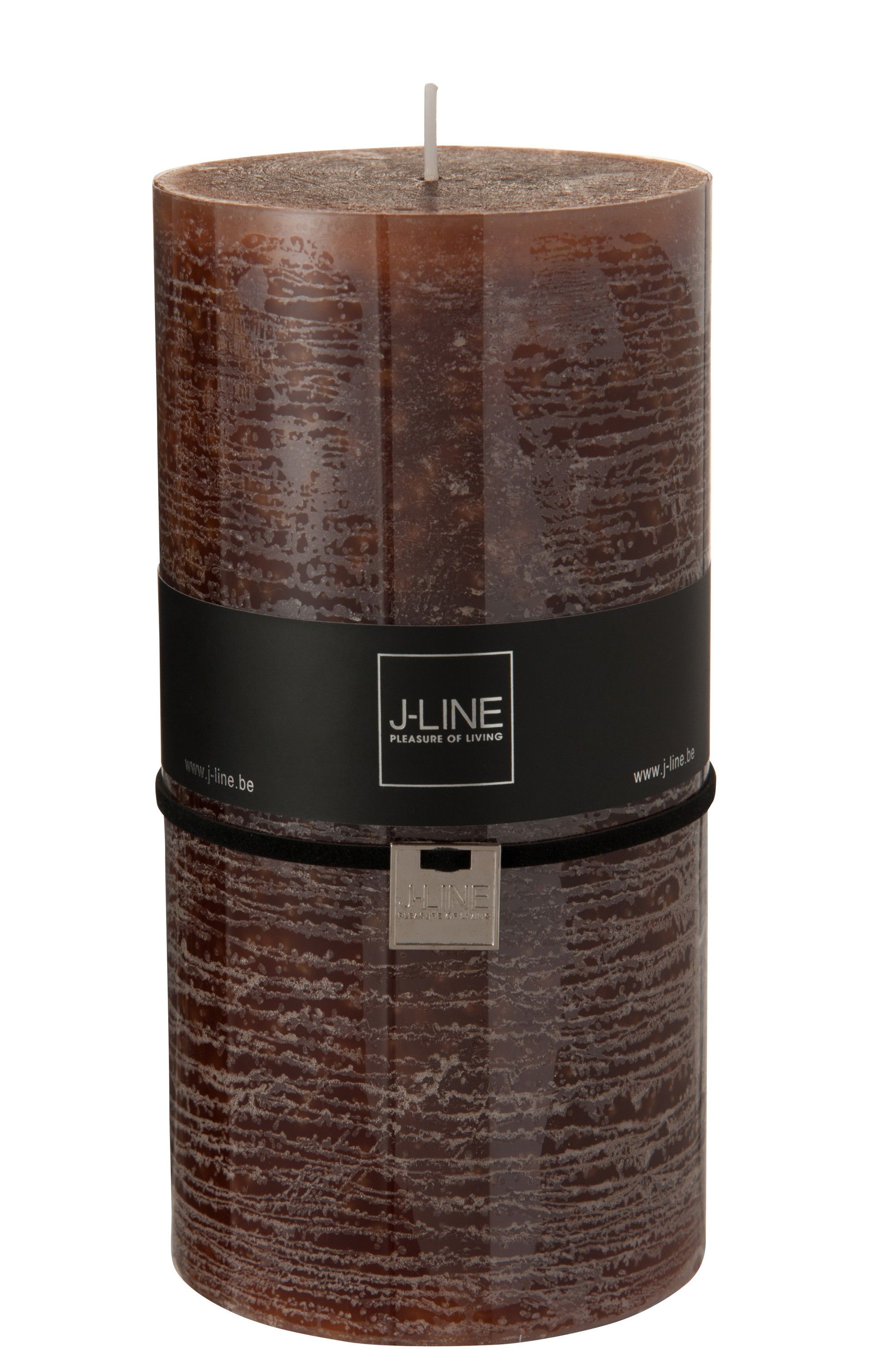 Oválná hnědá svíčka XXL - 10*10*20 cm J-Line by Jolipa - LaHome - vintage dekorace