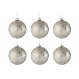 Sada stříbrných vánočních koulí s matnou patinou ( 6ks) - 8*8*8 cm J-Line by Jolipa