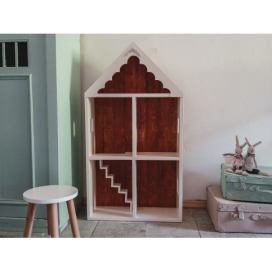 Gagalu home Dvoupatrový dřevěný dům pro větší panenky 4+1 Rozměr: hloubka 20 cm