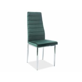 Židle čalouněná H261 Velvet Zelená/Chromovaná