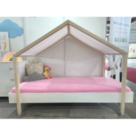 Benlemi Textilní stříška pro domečkovou postel MODULAR s předním štítem Rozměr: Pro postel 90 x 200 cm