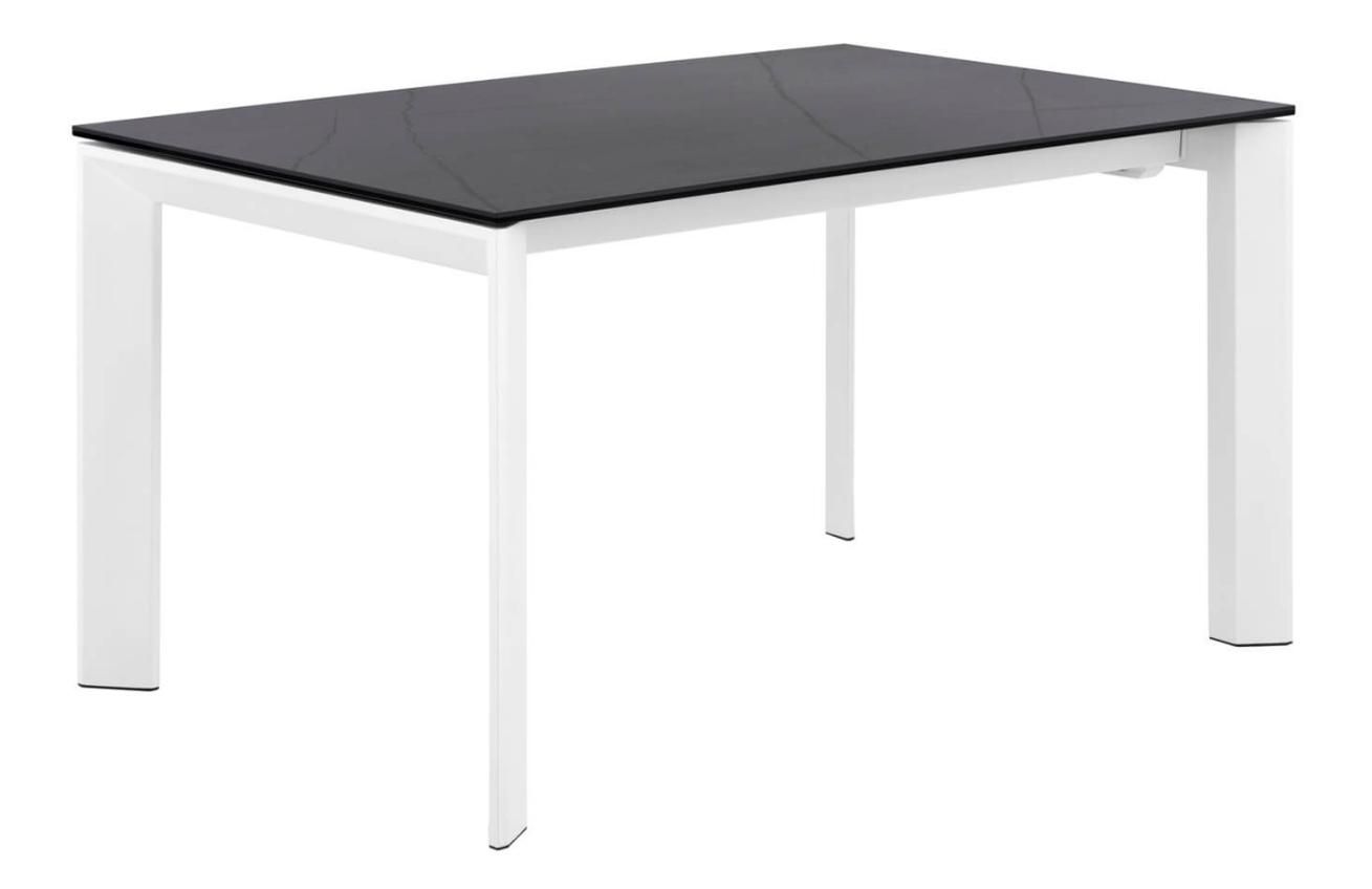 Tmavě šedý keramický rozkládací jídelní stůl Somcasa Lisa 140/200 x 90 cm s bílou podnoží - Designovynabytek.cz