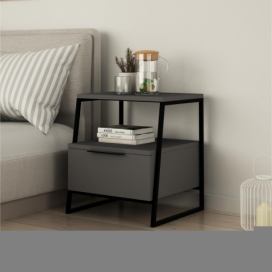 Noční stolek PAL 50x45 cm černá/antracit 