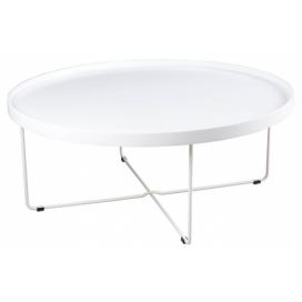 Bílý lakovaný kulatý konferenční stolek Somcasa Bruno 90 cm