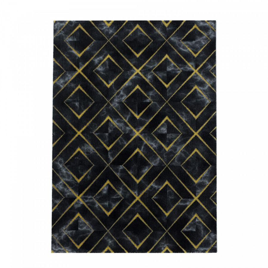 Ayyildiz Kusový koberec Naxos 3812 černá/žlutá 80x150 cm - ATAN Nábytek