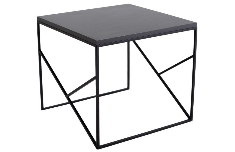 Nordic Design Černý lakovaný konferenční stolek Fanny 50 x 50 cm - Designovynabytek.cz