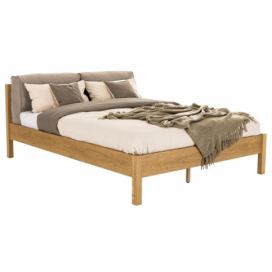 Dubová dvoulůžková postel Cioata Calvin 180 x 200 cm s opěrnými polštáři