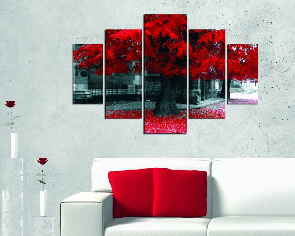 Hanah Home Vícedílný obraz Red Tree 92 x 56 cm - Houseland.cz