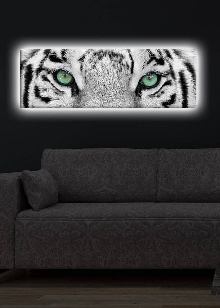 Hanah Home Obraz s led osvětlením White Tiger 90x30 cm - Houseland.cz