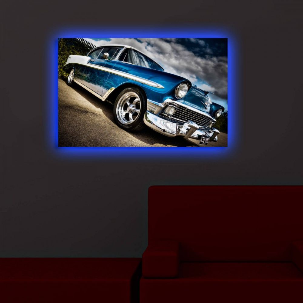 Hanah Home Obraz s led osvětlením Chevrolet Bel Air 70x45 cm - Houseland.cz