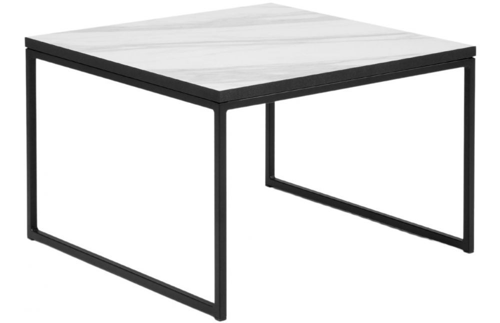 Bílý mramorový konferenční stolek MICADONI VELD 60 x 60 cm - Designovynabytek.cz