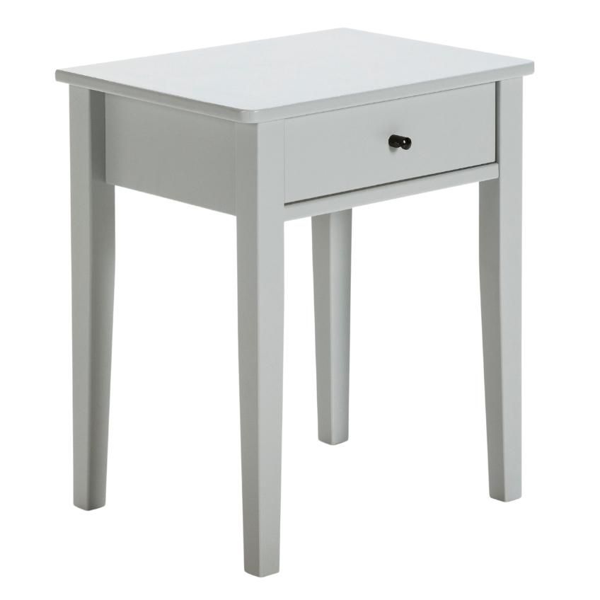 Světle šedý lakovaný noční stolek Marckeric Bart 46 x 36,4 cm - Designovynabytek.cz