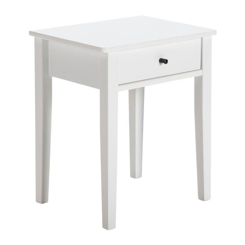 Bílý lakovaný noční stolek Marckeric Bart 46 x 36,4 cm - Designovynabytek.cz