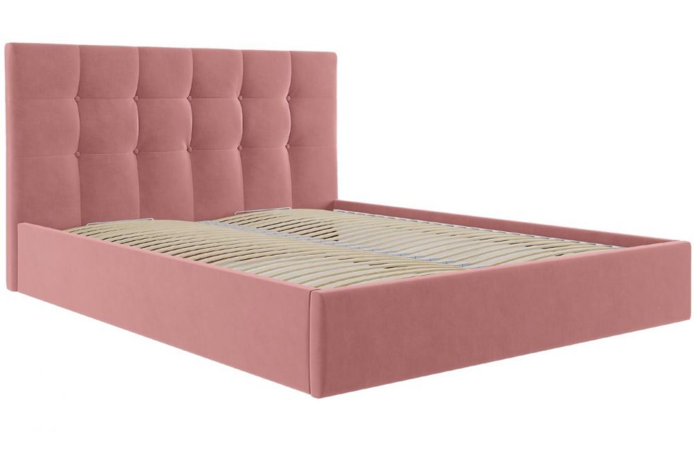 Růžová sametová dvoulůžková postel MICADONI Phaedra 160 x 200 cm - Designovynabytek.cz