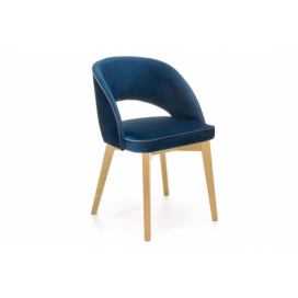 MARINO Židle Dub medový / tap. MONOLITH 77 (tmavě modrý) (1p=1szt)