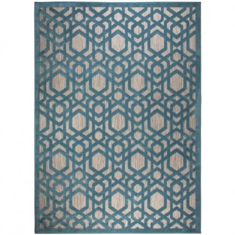 Flair Rugs koberce Kusový koberec Piatto Oro Blue – na ven i na doma - 80x150 cm Mujkoberec.cz