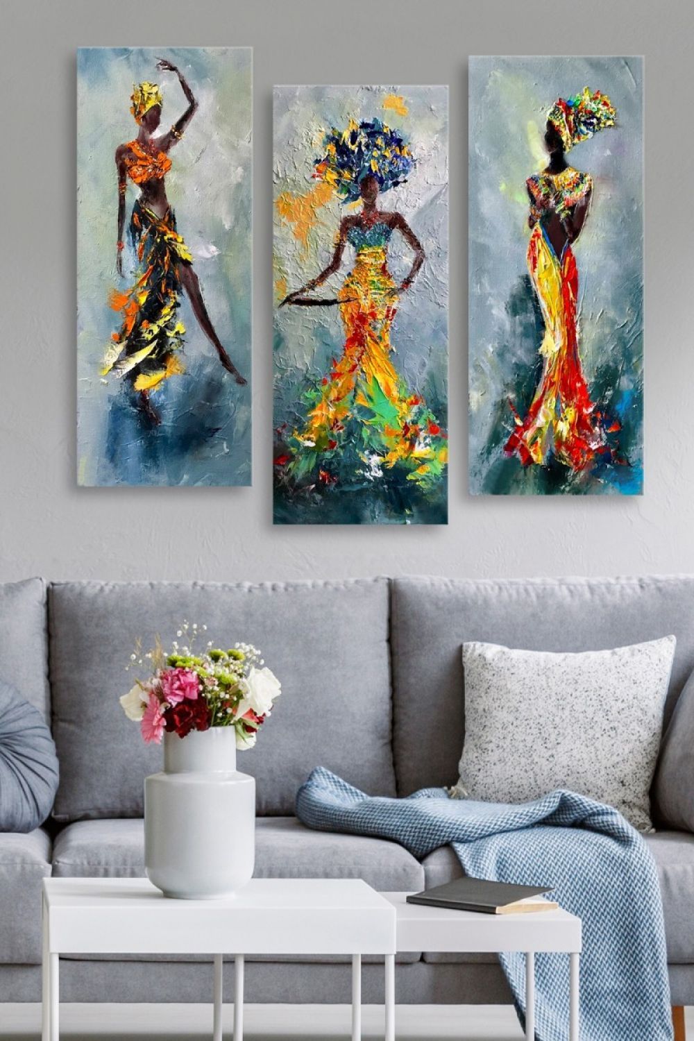 Hanah Home Sada obrazů Africké ženy 20x50 cm 3 ks - Houseland.cz