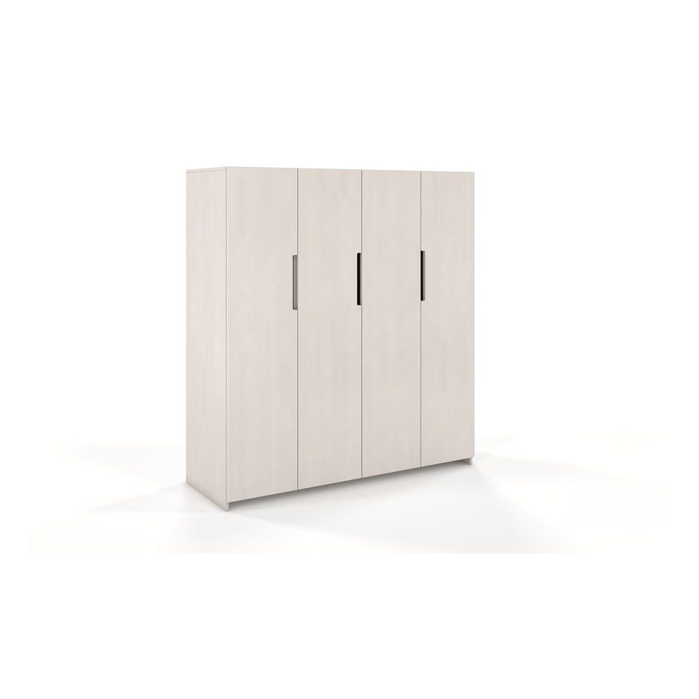 Bílá šatní skříň z borovicového dřeva 170x180 cm Bergman - Skandica - Bonami.cz
