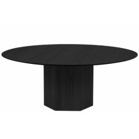 Černý dubový kulatý konferenční stolek Micadoni Sahara 100 cm