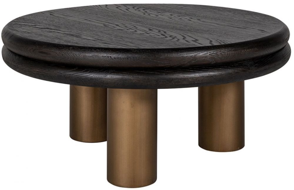 Černý dubový konferenční stolek Richmond Macaron 80 cm - Designovynabytek.cz