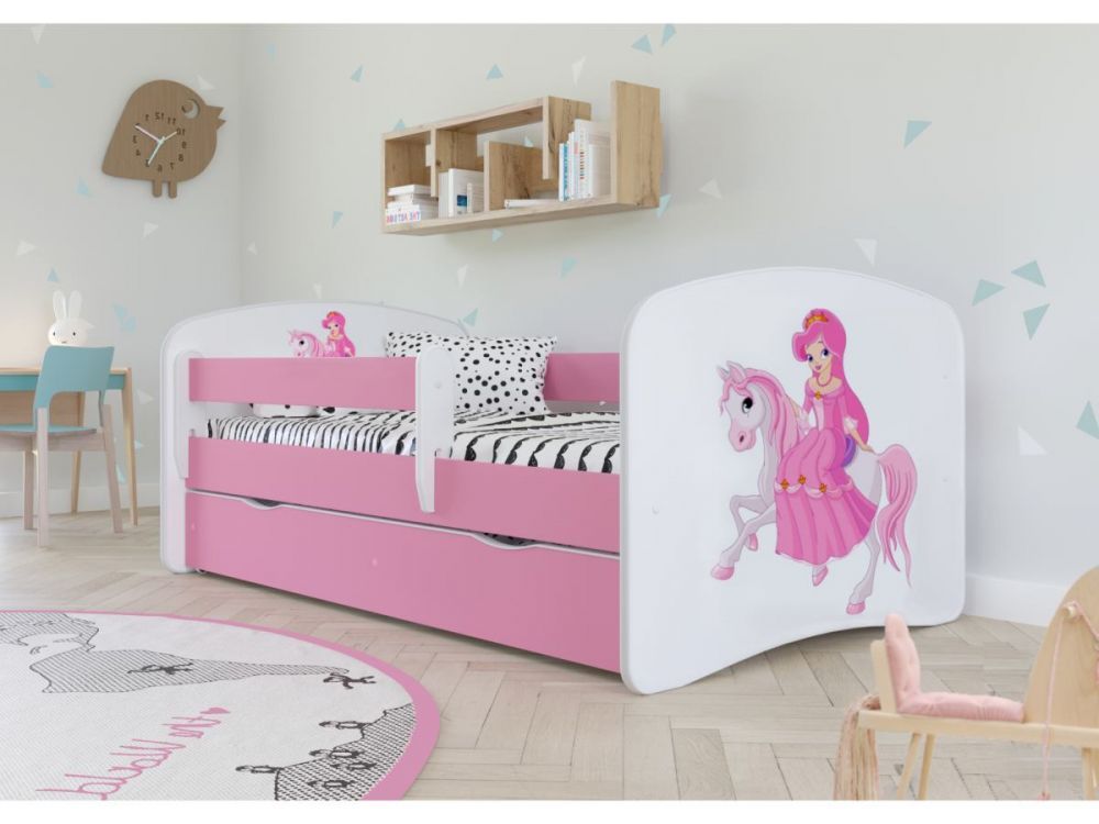 Kocot kids Dětská postel Babydreams princezna na koni růžová, varianta 70x140, bez šuplíků, bez matrace - Houseland.cz