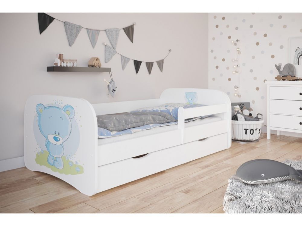 Kocot kids Dětská postel Babydreams medvídek bílá, varianta 70x140, bez šuplíků, bez matrace - Houseland.cz