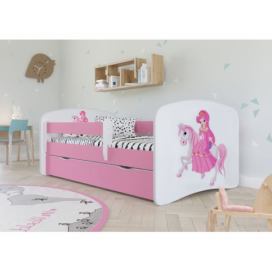 Kocot kids Dětská postel Babydreams princezna na koni růžová, varianta 70x140, bez šuplíků, bez matrace