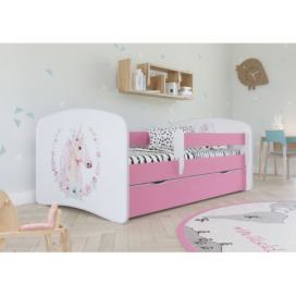 Kocot kids Dětská postel Babydreams kůň růžová, varianta 70x140, bez šuplíků, bez matrace