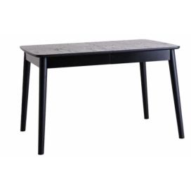 Nordic Design Černý dubový rozkládací jídelní stůl Antal 120/200 x 80 cm