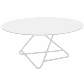 Bílý lakovaný konferenční stolek Softline Tribeca 90 cm s bílou podnoží